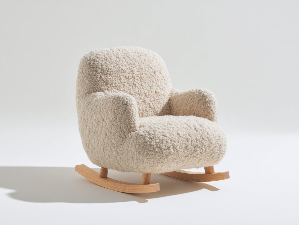 Mecedoras tapizadas en tela bouclé 72x82x88 cm - beige - diseño moderno para salón