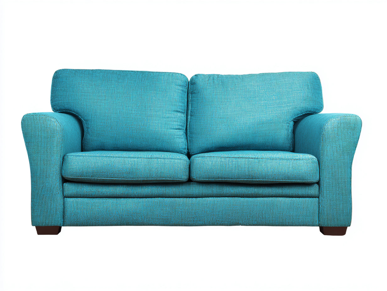 Sofás 2 plazas de tela 155x88x86 cm - azul turquesa - estilo contemporáneo
