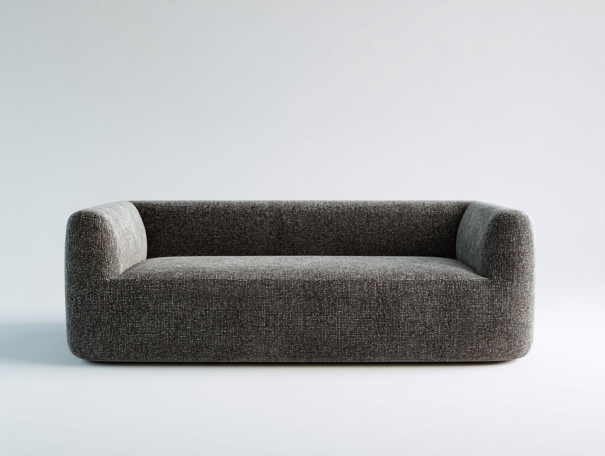 Sofás 2 plazas de tela 190x92x72 cm - gris - diseño moderno con brazos redondeados