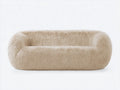 Sofá 2 plazas tapizado peluche 180x85x75 cm - crema - diseño moderno