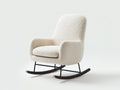 Mecedoras de borreguito 86x72x93 cm - beige y metal negro - estilo moderno