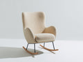 Mecedoras de tela borreguillo y madera 72x86x102 cm - beige-negro-natural - diseño moderno con reposabrazos
