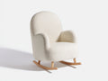 Mecedoras de tela borreguillo y madera 70x84x98 cm - beige-natural - diseño moderno con reposabrazos