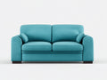 Sofá 2 plazas tapizado tela 160x85x80 cm - azul turquesa - diseño moderno