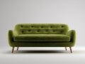 Sofás 2 plazas tapizado en tela 172x84x80 cm - verde - diseño retro para salón