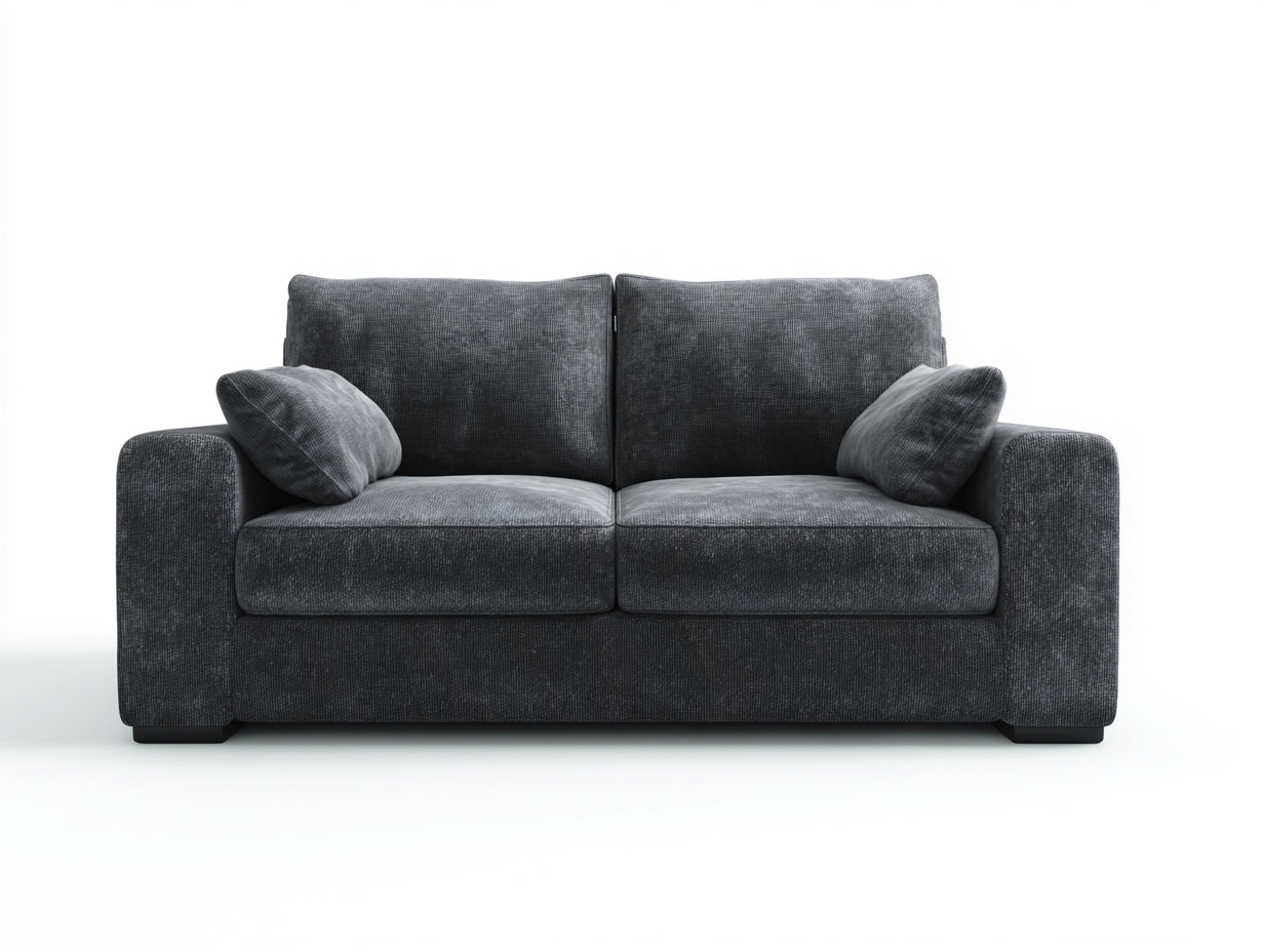 Sofás 2 plazas tapizado en tela 166x86x82 cm - gris oscuro - diseño moderno para salón