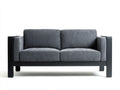 Sofás 2 plazas tela y madera 170x82x78 cm - gris oscuro-negro - estilo industrial