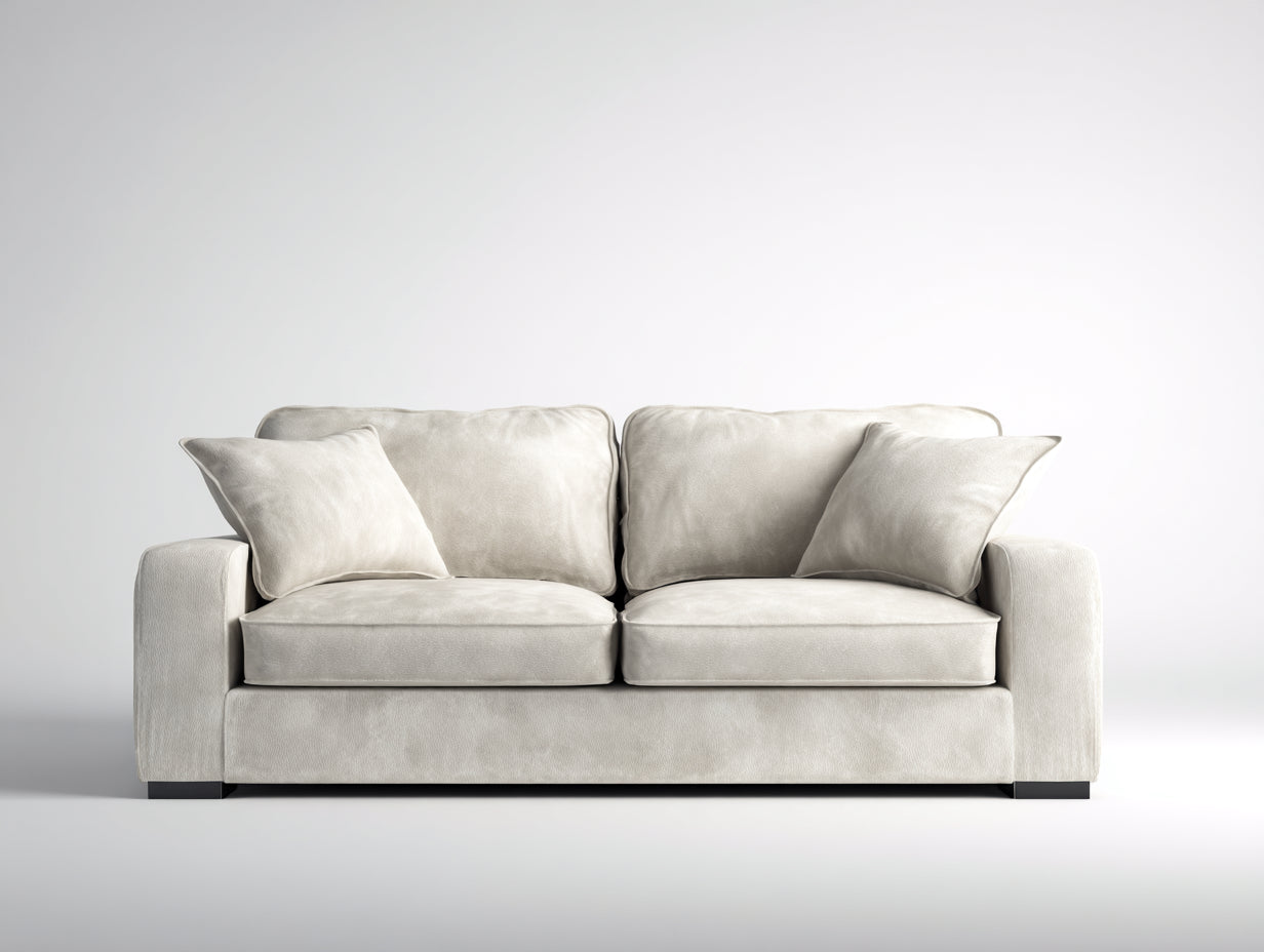 Sofás 2 plazas de tela 170x92x88 cm - beige claro - estilo moderno