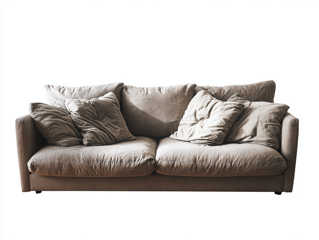 Sofás 2 plazas tela 186x94x82 cm beige para salón - diseño confortable de estilo contemporáneo