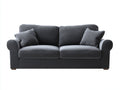 Sofás 2 plazas tela 175x88x82 cm gris oscuro para salón - diseño clásico acolchado