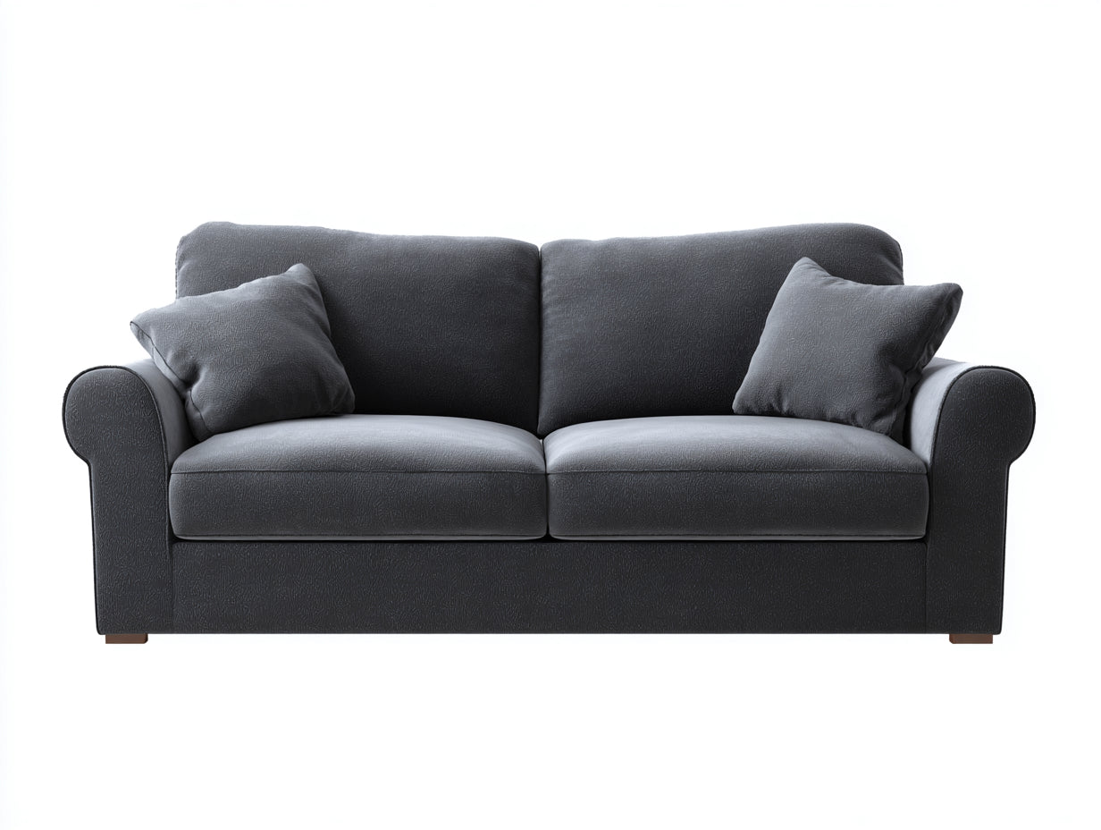 Sofás 2 plazas tela 175x88x82 cm gris oscuro para salón - diseño clásico acolchado