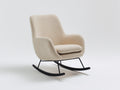 Mecedoras tapizado bouclé 76x88x92 cm beige para salón - diseño moderno con base curva