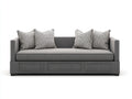 Sofás 2 plazas tapizado en tela 168x82x78 cm - gris - diseño moderno para salón