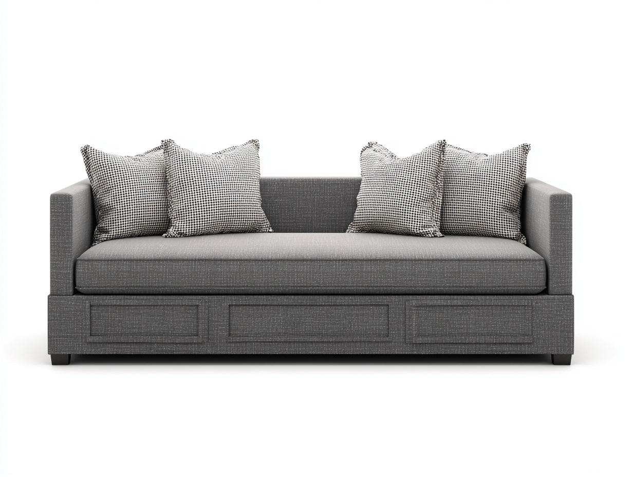 Sofás 2 plazas tapizado en tela 168x82x78 cm - gris - diseño moderno para salón